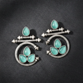 Adaah Stud Oxidised Statement Earrings - Zaarva