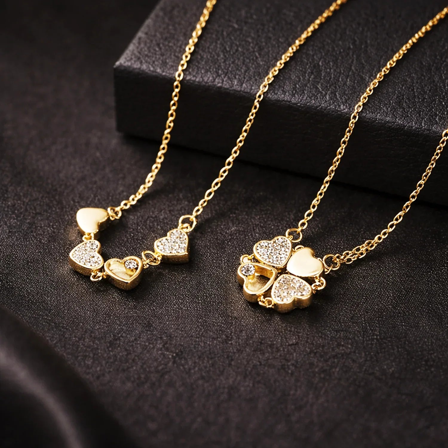 Amour Magnetic Heart Cluster Anti-Tarnish Necklace - Zaarva