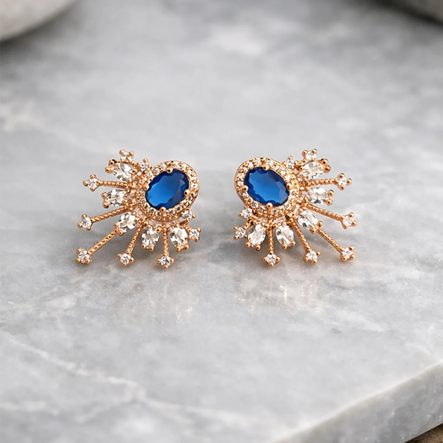 earrings with bue text