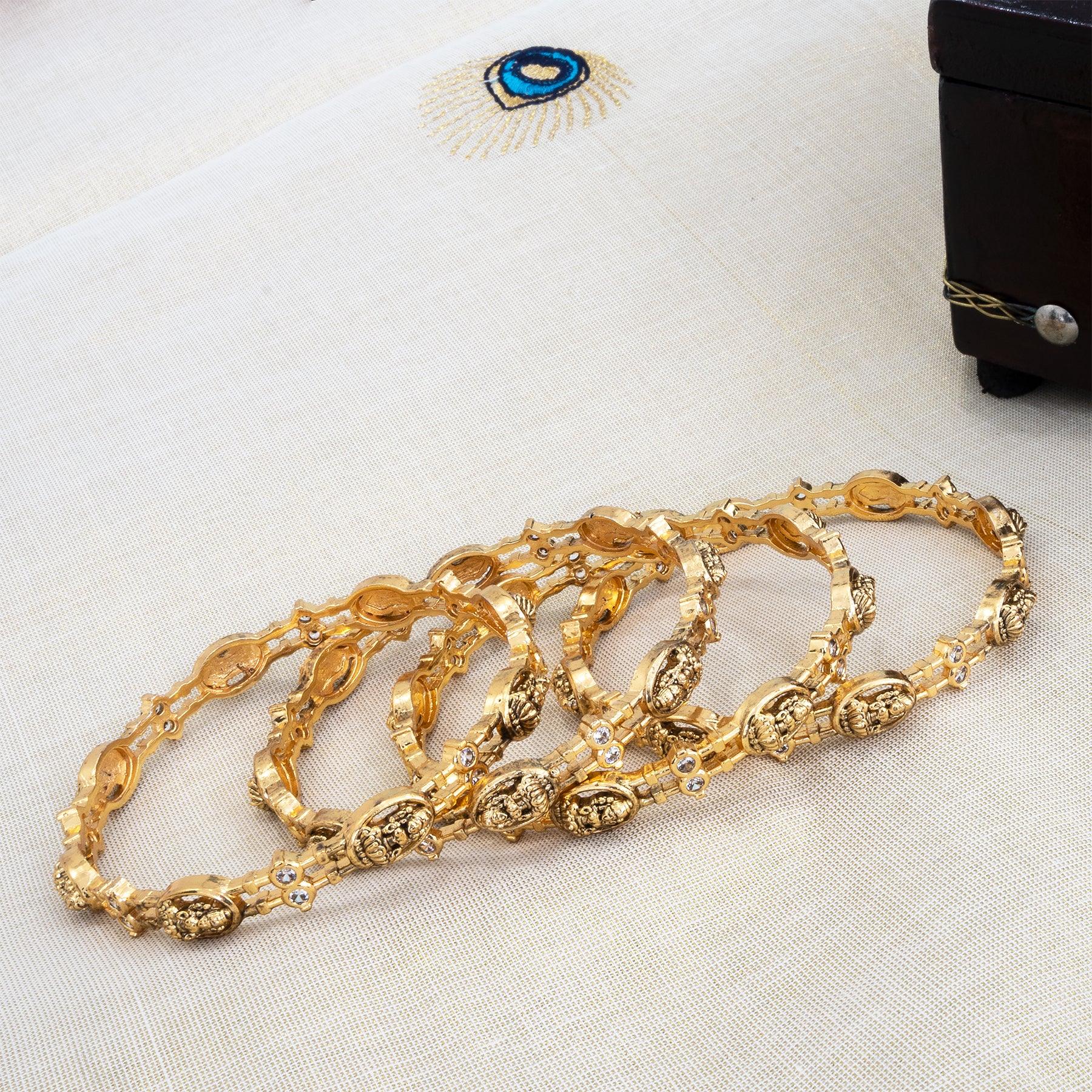 Anahata Lakshmi Temple Bangles - SET OF 4 - Zaarva