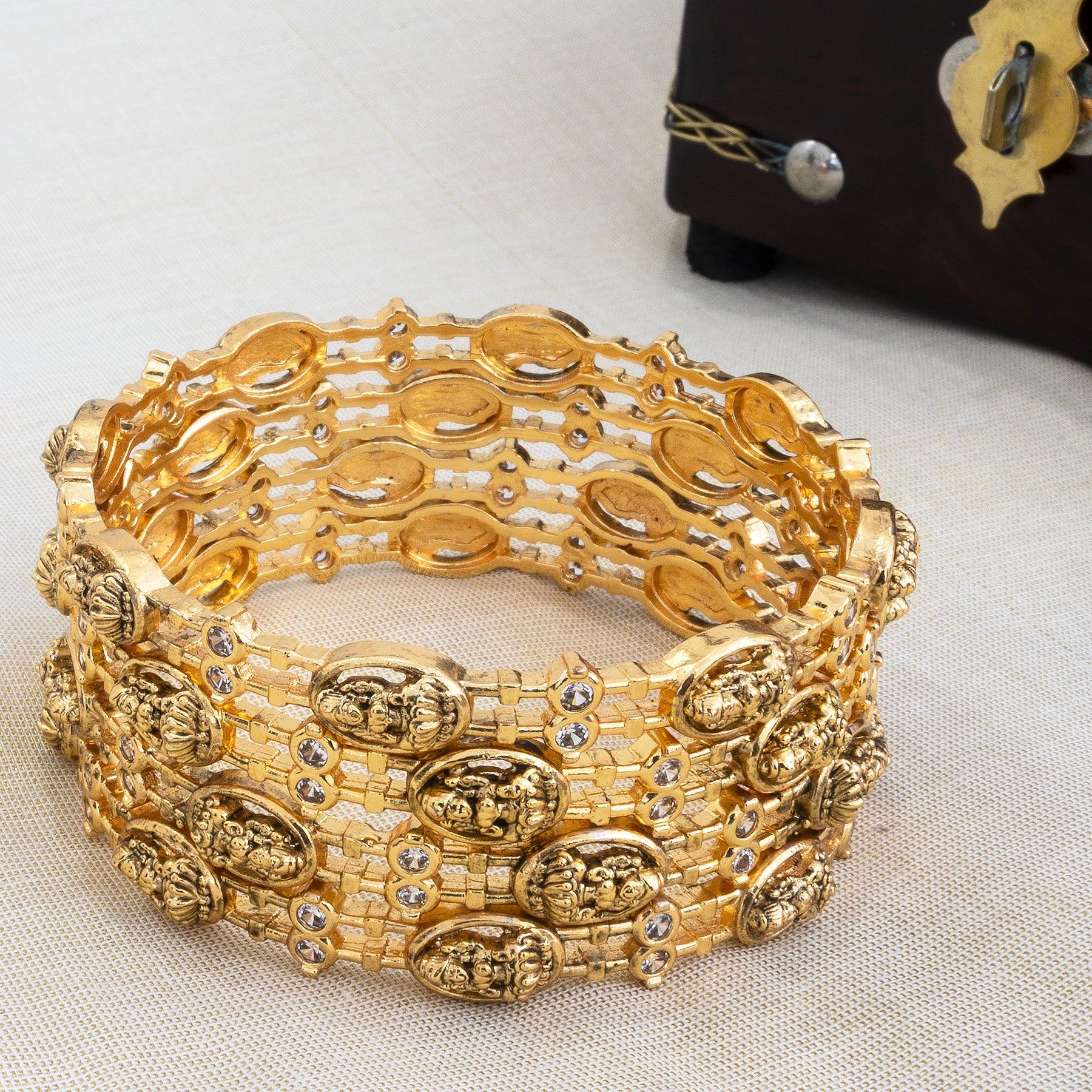 Anahata Lakshmi Temple Bangles - SET OF 4 - Zaarva