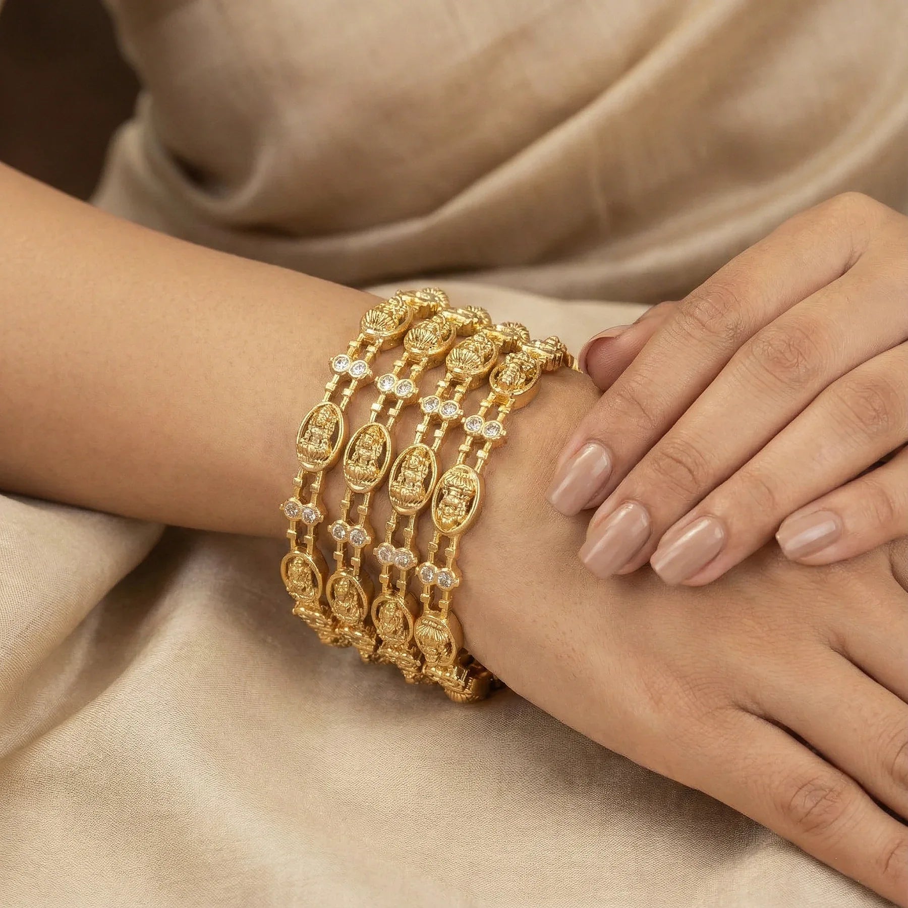 Anahata Lakshmi Temple Bangles - SET OF 4 - Zaarva