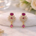 Aaliya Noor Drop Earrings (Hot Pink/White/Multicolor) - Zaarva