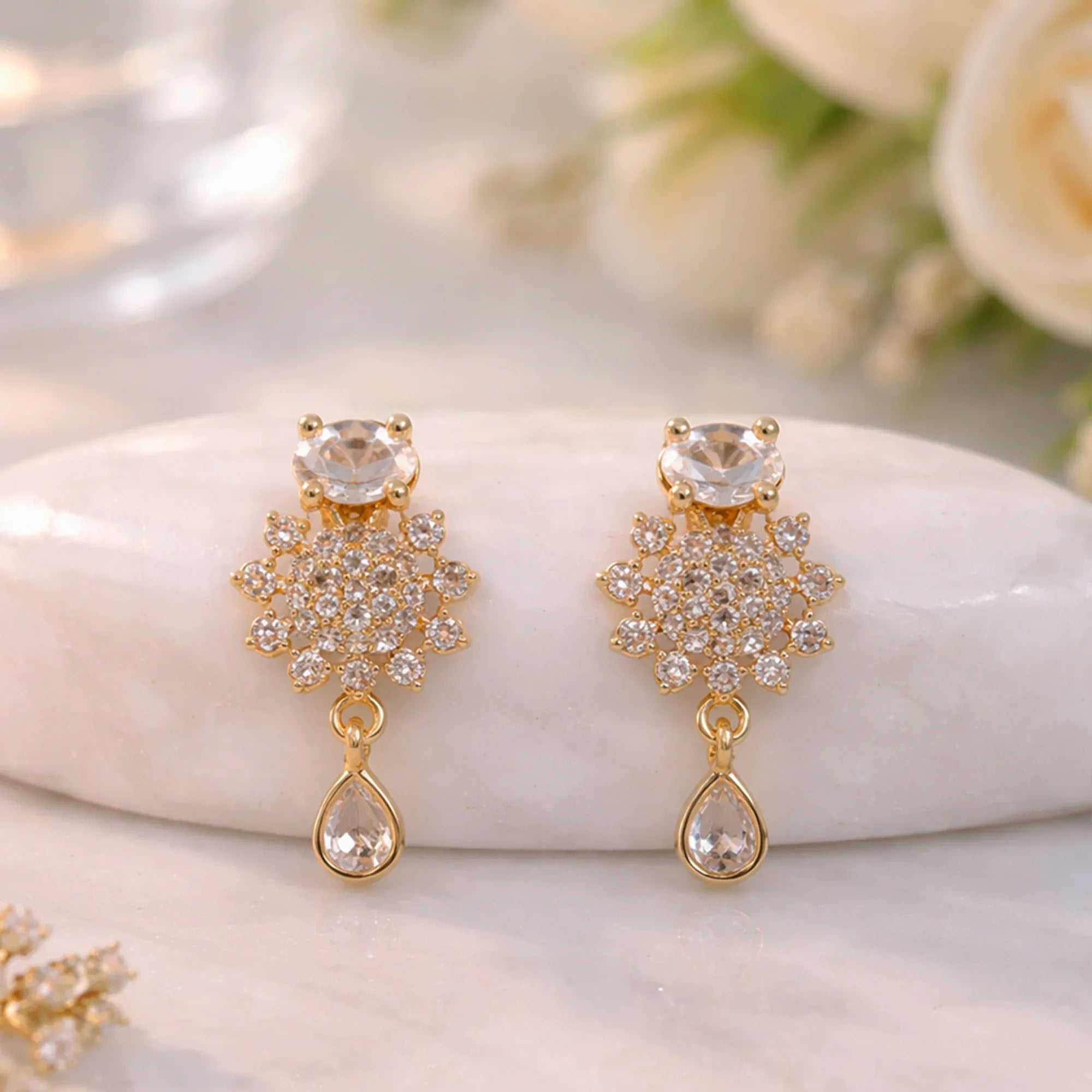 Aaliya Noor Drop Earrings (Hot Pink/White/Multicolor) - Zaarva